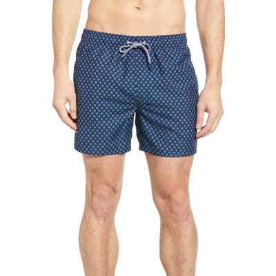 Ted Baker London Pose Geo Print Swim Trunks, Blue