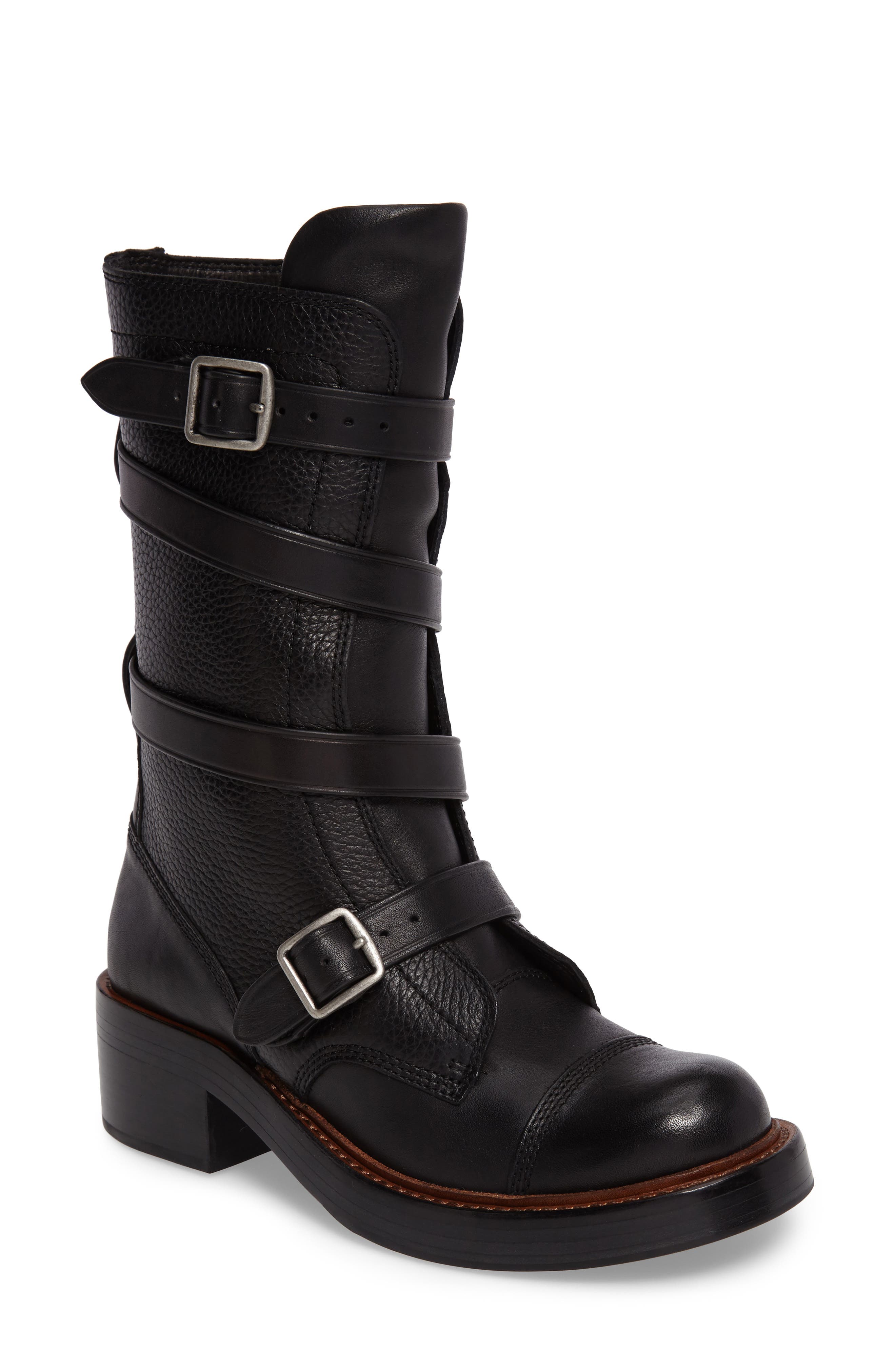 coach moto bootie heel