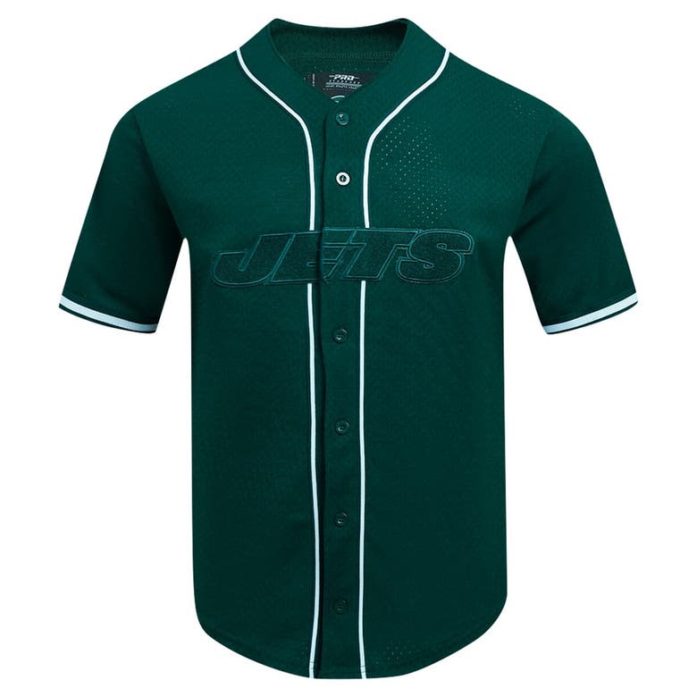 Shop Pro Standard Green New York Jets Triple Tonal Mesh Button-up Shirt