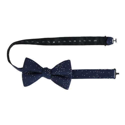 Shop Trafalgar Mystere Metallic Star Light Silk Bow Tie In Navy