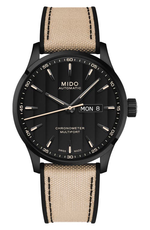 MIDO Multifort Automatic Canvas & Silicone Strap Watch