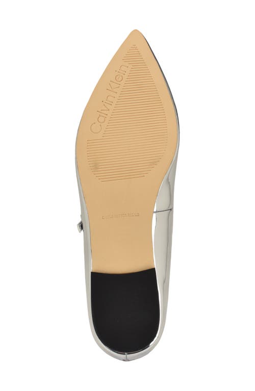 Shop Calvin Klein Kamryn Pointed Toe Flat In Silver