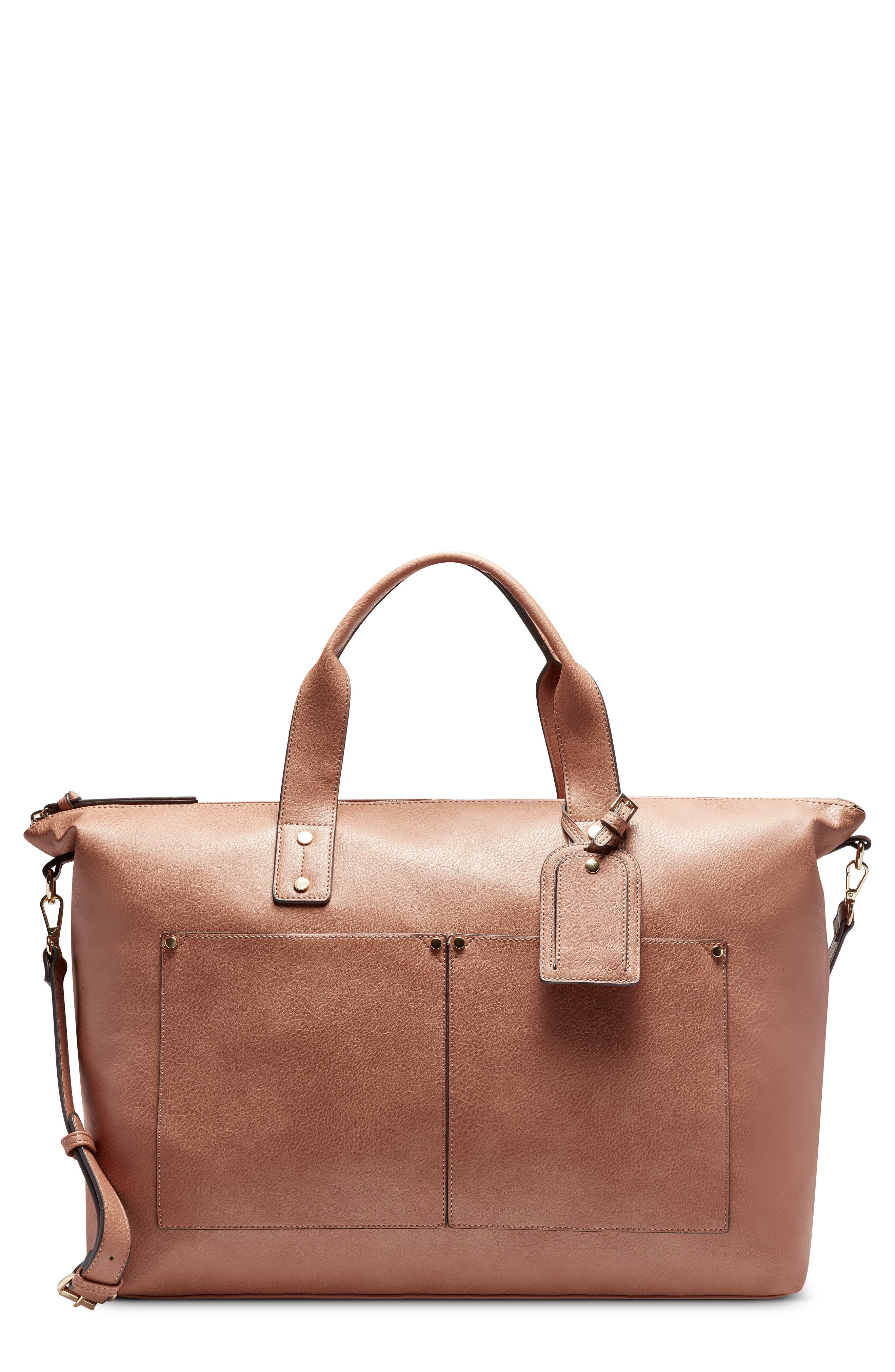 faux leather duffle bag