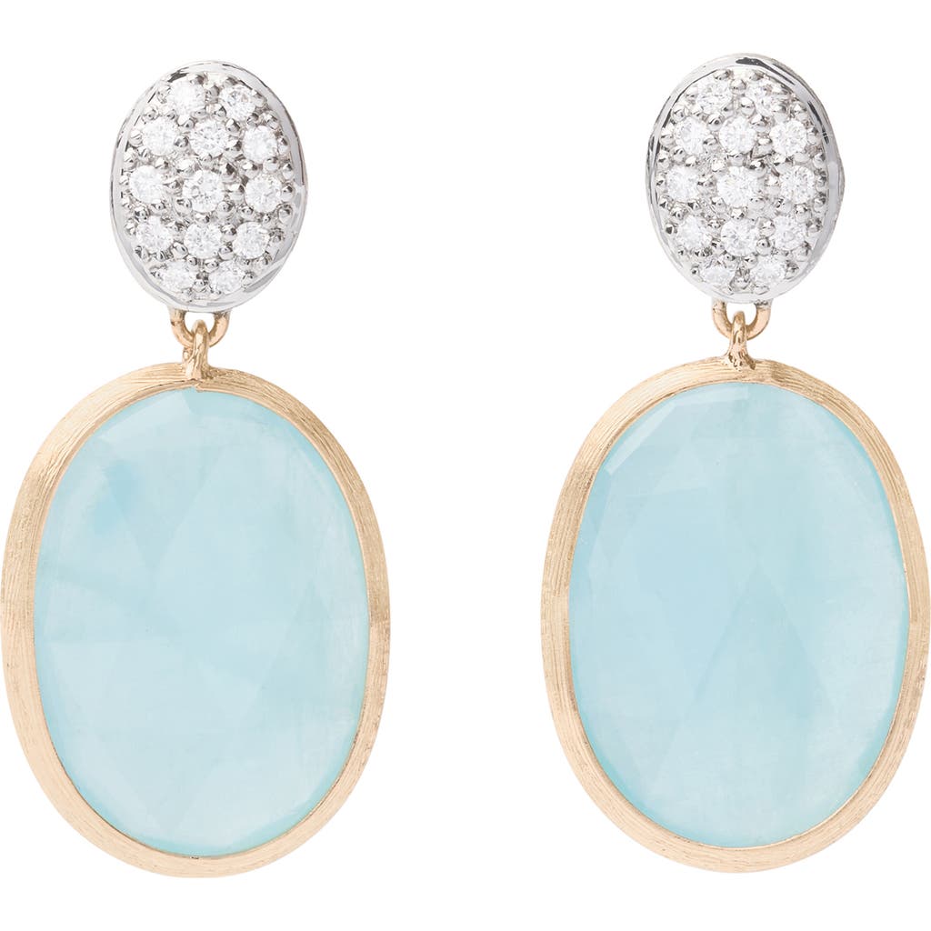 Marco Bicego Women's Siviglia 18k Yellow Gold, Aquamarine & 0.2 Tcw Diamond Drop Earrings In Yl/wh Gold
