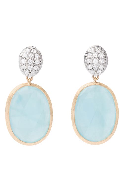 Shop Marco Bicego Siviglia Aquamarine & Pavé Diamond Drop Earrings In Yl/wh Gold