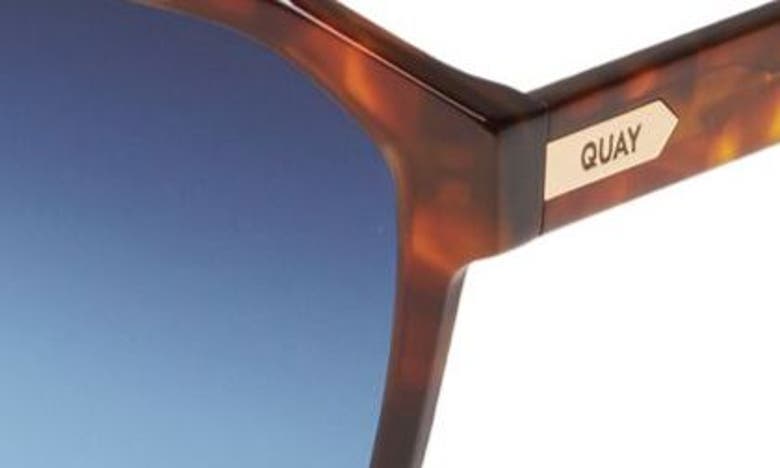 Shop Quay Soundcheck 48mm Gradient Aviator Sunglasses In Brown Tortoise / Navy Blue