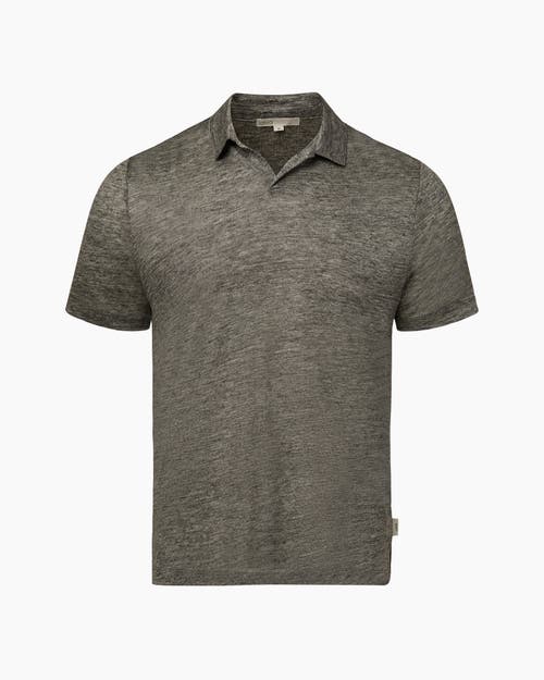 Onia SHAUN LINEN POLO in Heather Grey 