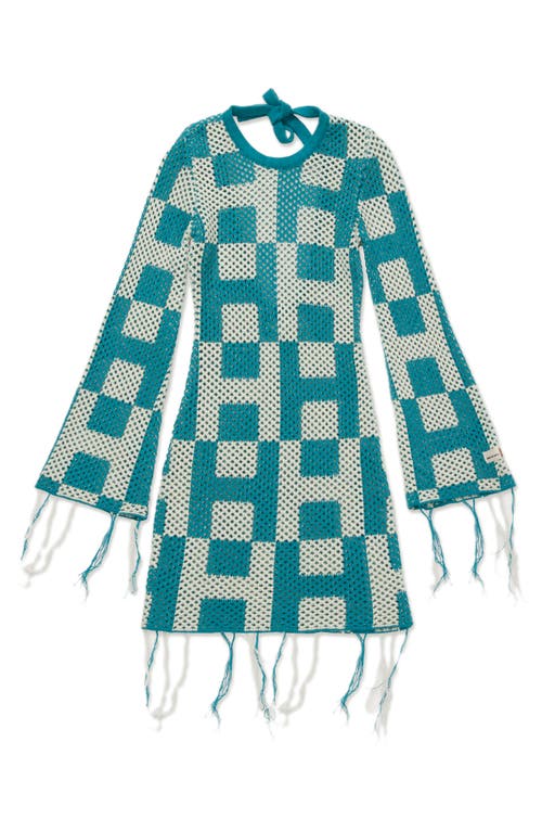 HONOR THE GIFT Long Sleeve Openwork Mini Sweater Dress at Nordstrom,