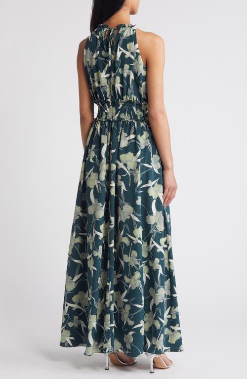 Shop Chelsea28 Print Maxi Sundress In Green Abstract Iris