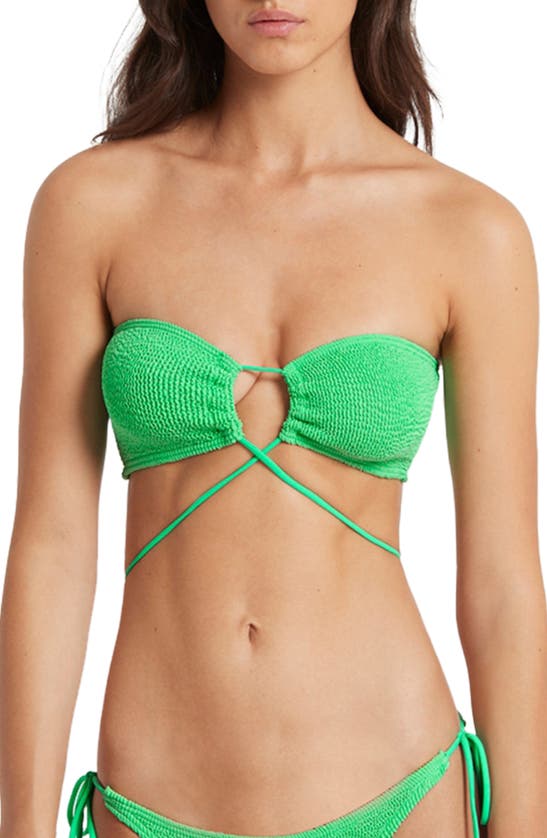 Shop Bondeye Bound By Bond-eye Margarita Strapless Bikini Top In Apple Eco