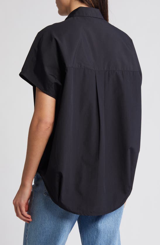 Shop French Connection Popover Poplin Shirt In Black