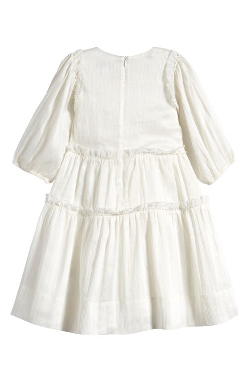 Shop Reiss Kids' Tash Tiered Linen Blend Dress In Ivory