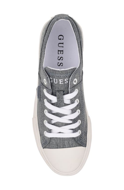 Guess Pranzee Denim Cap Toe Sneaker In Blue Wash