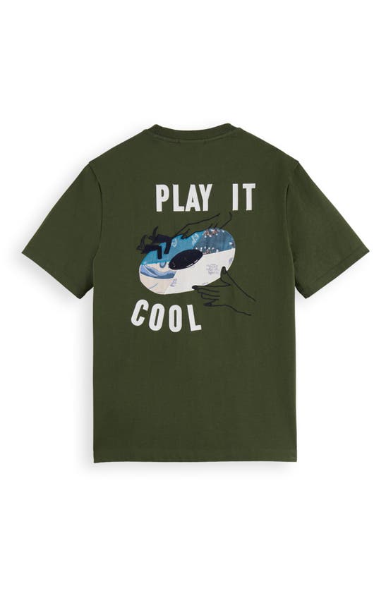 Shop Scotch & Soda Play It Cool Appliqué Graphic T-shirt In Dark Green
