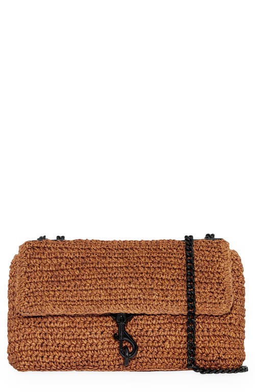 Rebecca Minkoff Medium Edie Straw Convertible Crossbody Bag in Saddle/Black at Nordstrom