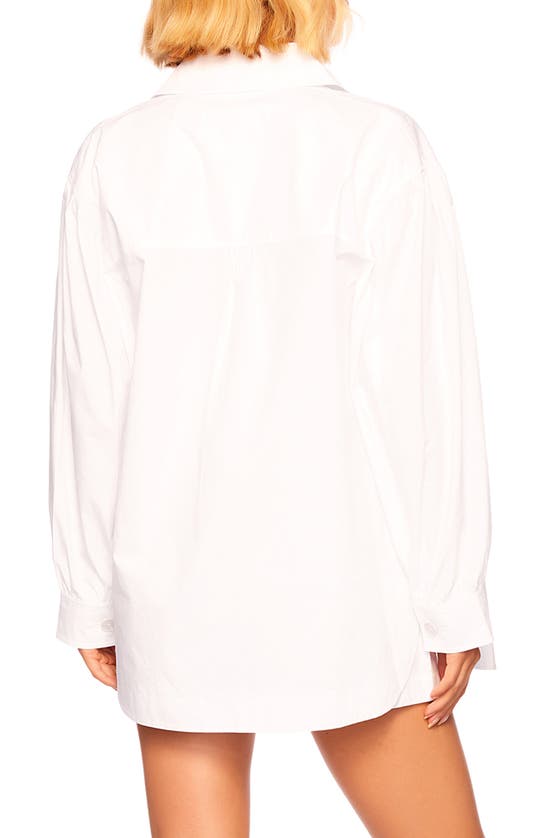 Shop Susana Monaco Cotton Poplin Shirt Jacket In Sugar