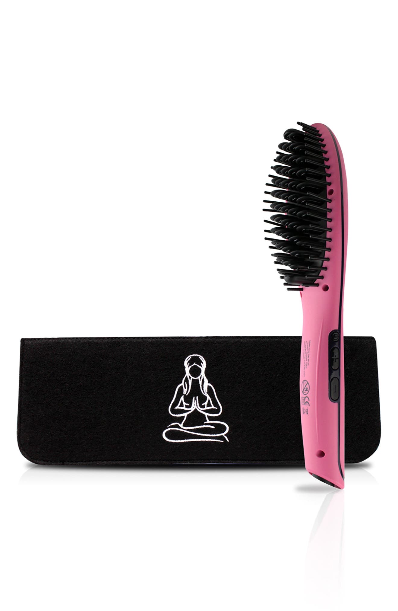 Karma Beauty Ionic Balancing Thermal Hair Pink Straightening Brush & Heat Resistant Flat Iron Station Mat