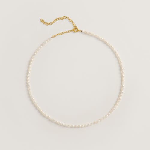 Shop Freya Rose Rice Pearl Necklace In Gold