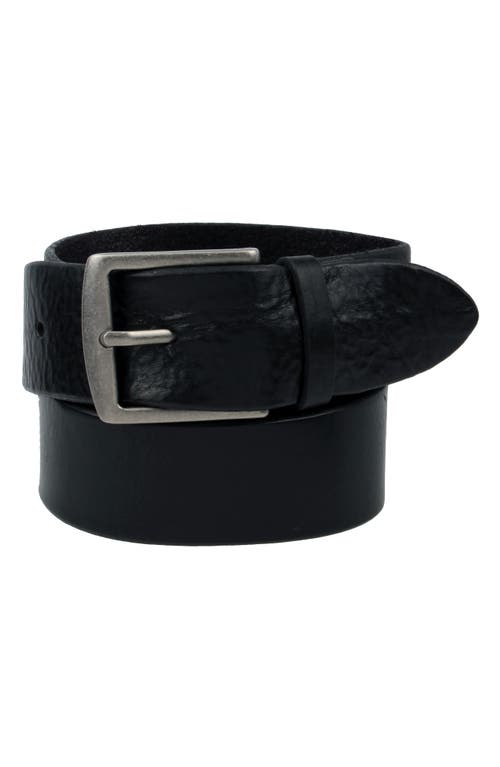 Pebbled Leather Belt in Black