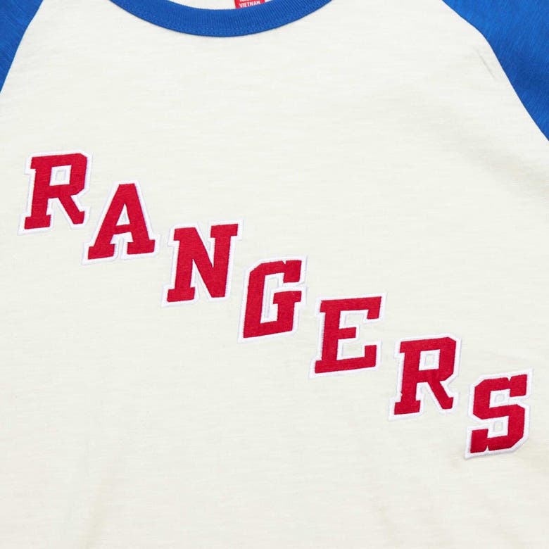 Shop Mitchell & Ness Cream New York Rangers Legendary Slub Vintage Raglan Long Sleeve T-shirt