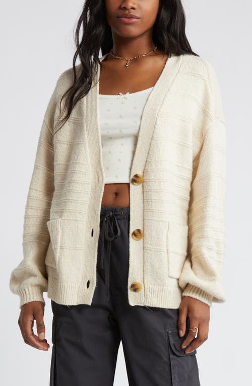 Shop Bp. Everyday V-neck Cotton Blend Cardigan In Beige Oatmeal Light Heather