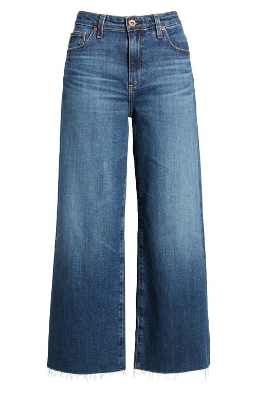 Shop Ag Saige Raw Hem Ankle Wide Leg Jeans In Plume