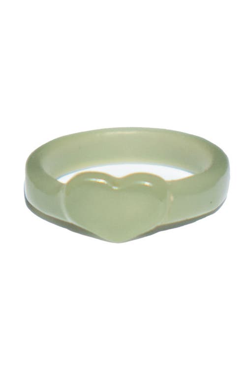 Seree Heart Jade Ring In Light Green