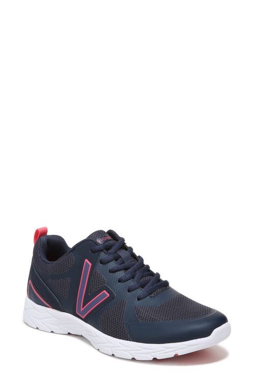 Shop Vionic Miles Ii Sneaker In Navy/pink