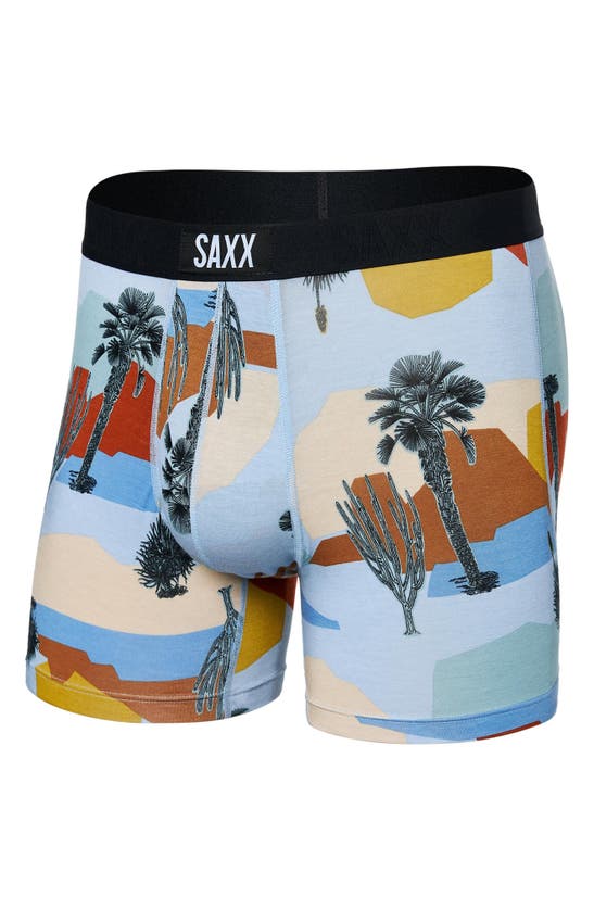 Shop Saxx Vibe Super Soft Slim Fit Boxer Briefs In Baja Bound-chambray Multi