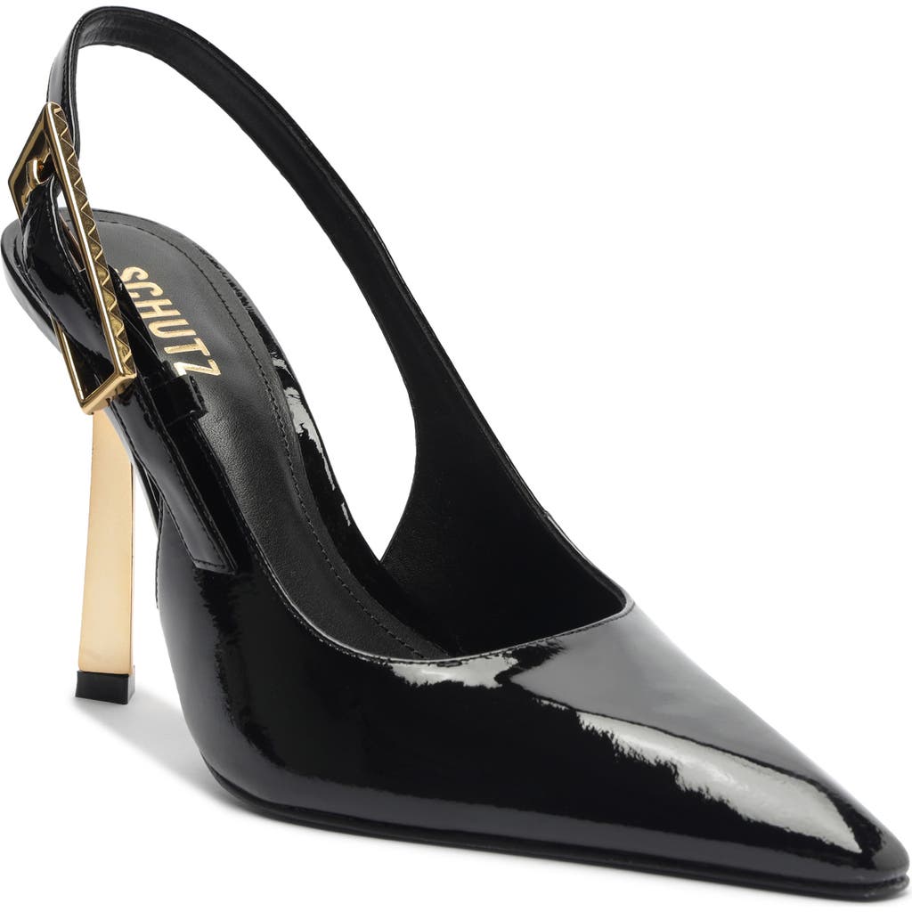 Shop Schutz Ciara Slingback Pointed Toe Pump In Black