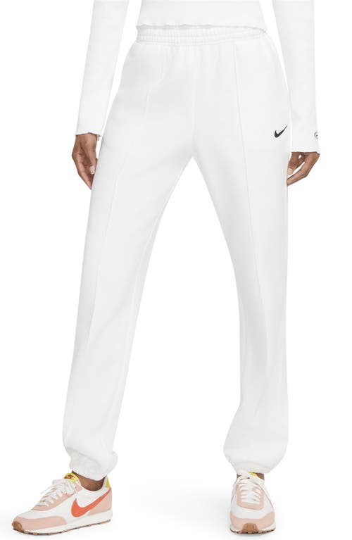 Nike Sportswear Essential Fleece Pants in White/Black
