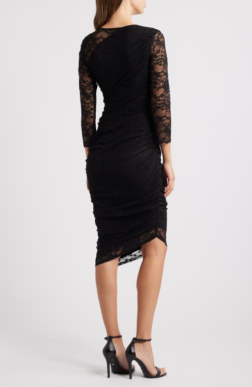 VINCE CAMUTO VINCE CAMUTO LONG SLEEVE LACE BODY-CON DRESS