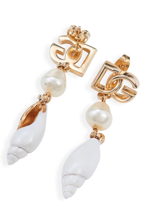 Dolce & Gabbana Dolce&gabbana Dg Shell Drop Earrings In Zoo00 Oro