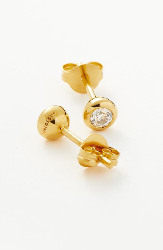 Shop Missoma Cubic Zirconia Bezel Stud Earrings In Gold