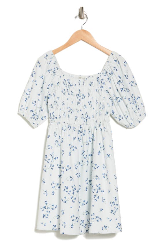 Shop Ava & Yelly Kids' Floral Smocked Dress In Off White