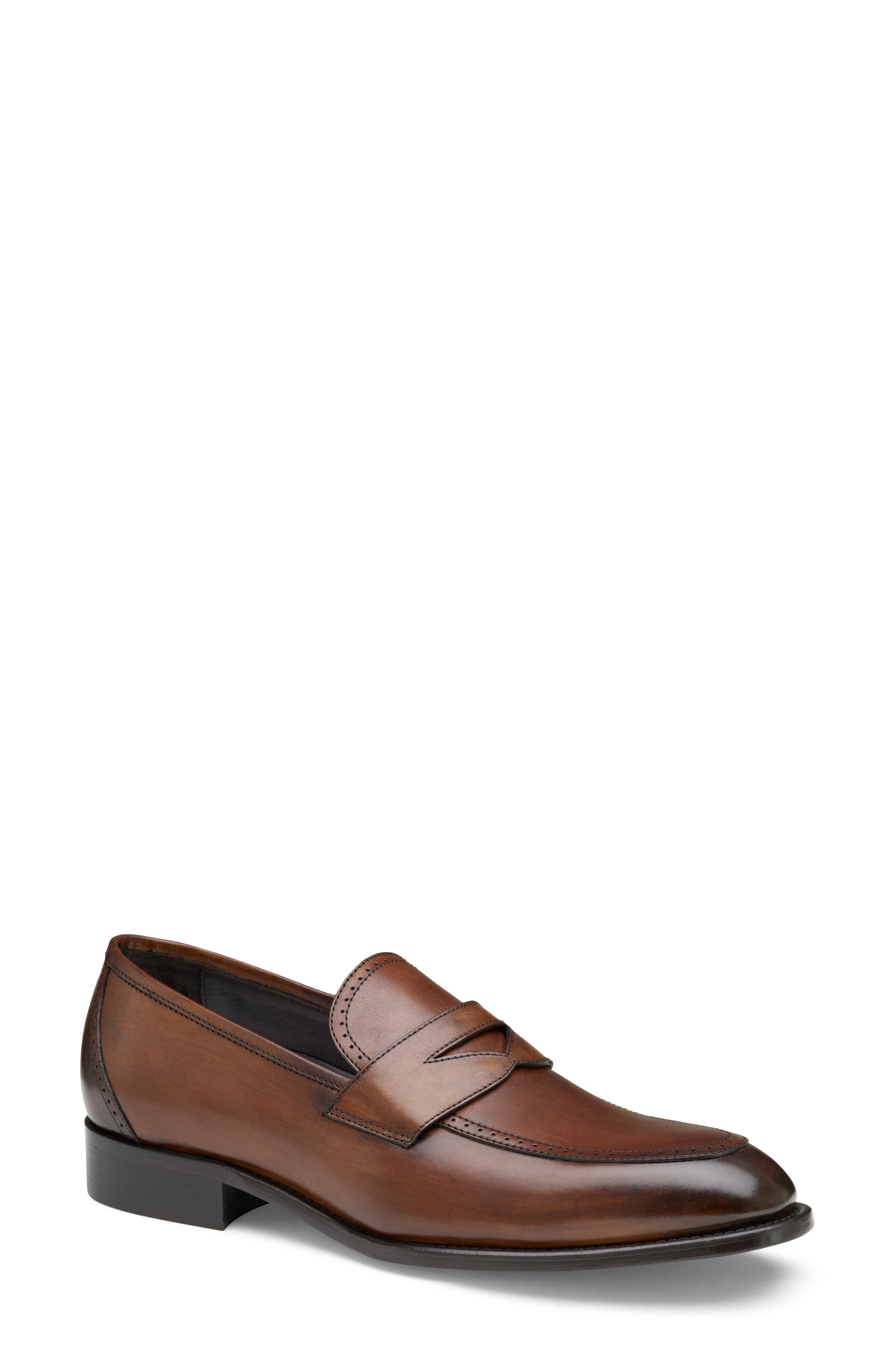 brown penny loafers outfit