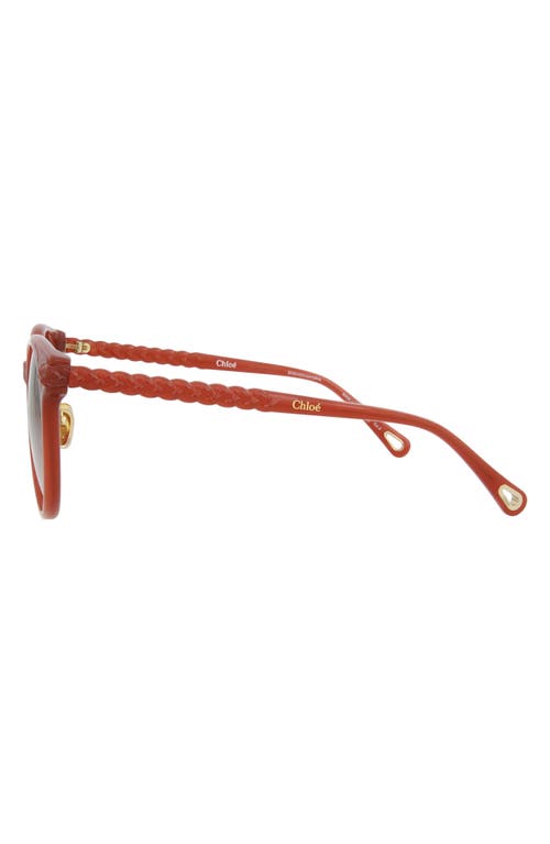 Shop Chloé 60mm Round Sunglasses In Orange Orange Brown