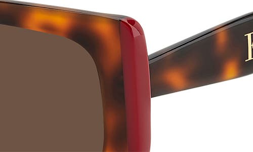 Shop Carolina Herrera 53mm Rectangular Sunglasses In Havana Red/brown