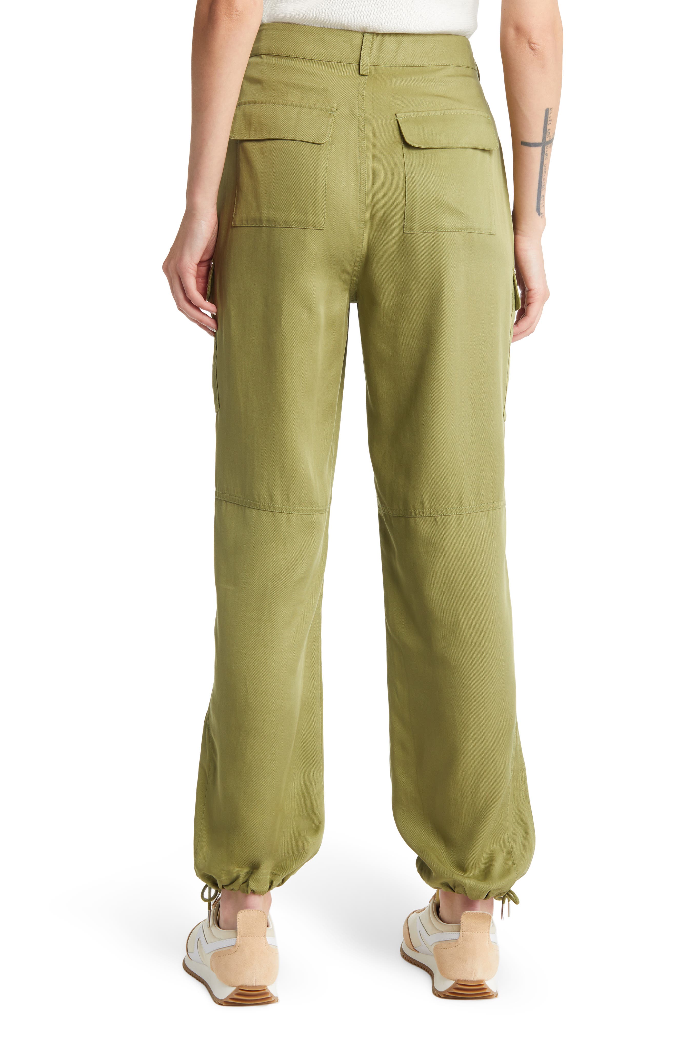 high waisted straight leg cargo pants