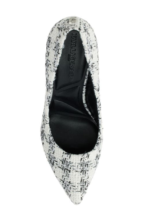 Shop Karl Lagerfeld Paris Royale Check Pointed Toe Pump In White/black