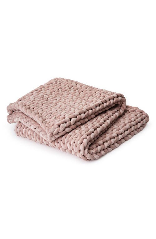 Bearaby Knit Velvet Weighted Blanket in Rose Quartz