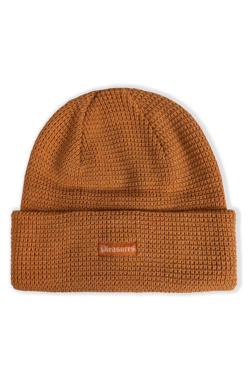 Pleasures Old E Waffle Beanie In Rust