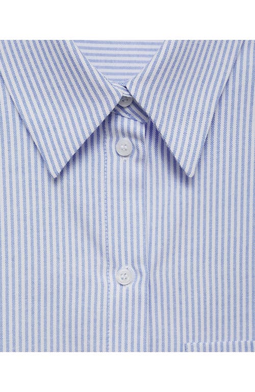 MANGO MANGO ENGINEER STRIPE BUTTON-UP SHIRT 
