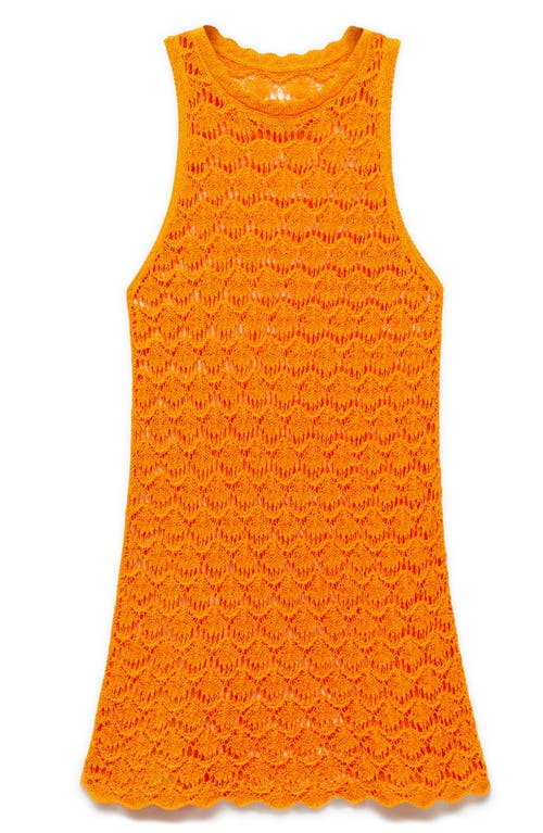 Shop Mango Crochet Minidress In Orange