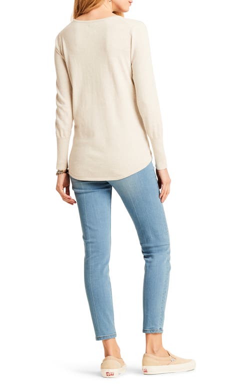 Nic + Zoe Vital V-neck Sweater In Putty