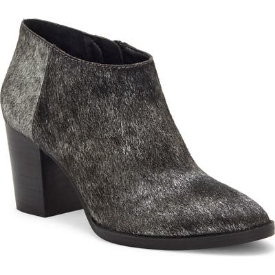 Lucky Brand Pamira Genuine Calf Hair Bootie- Metallic