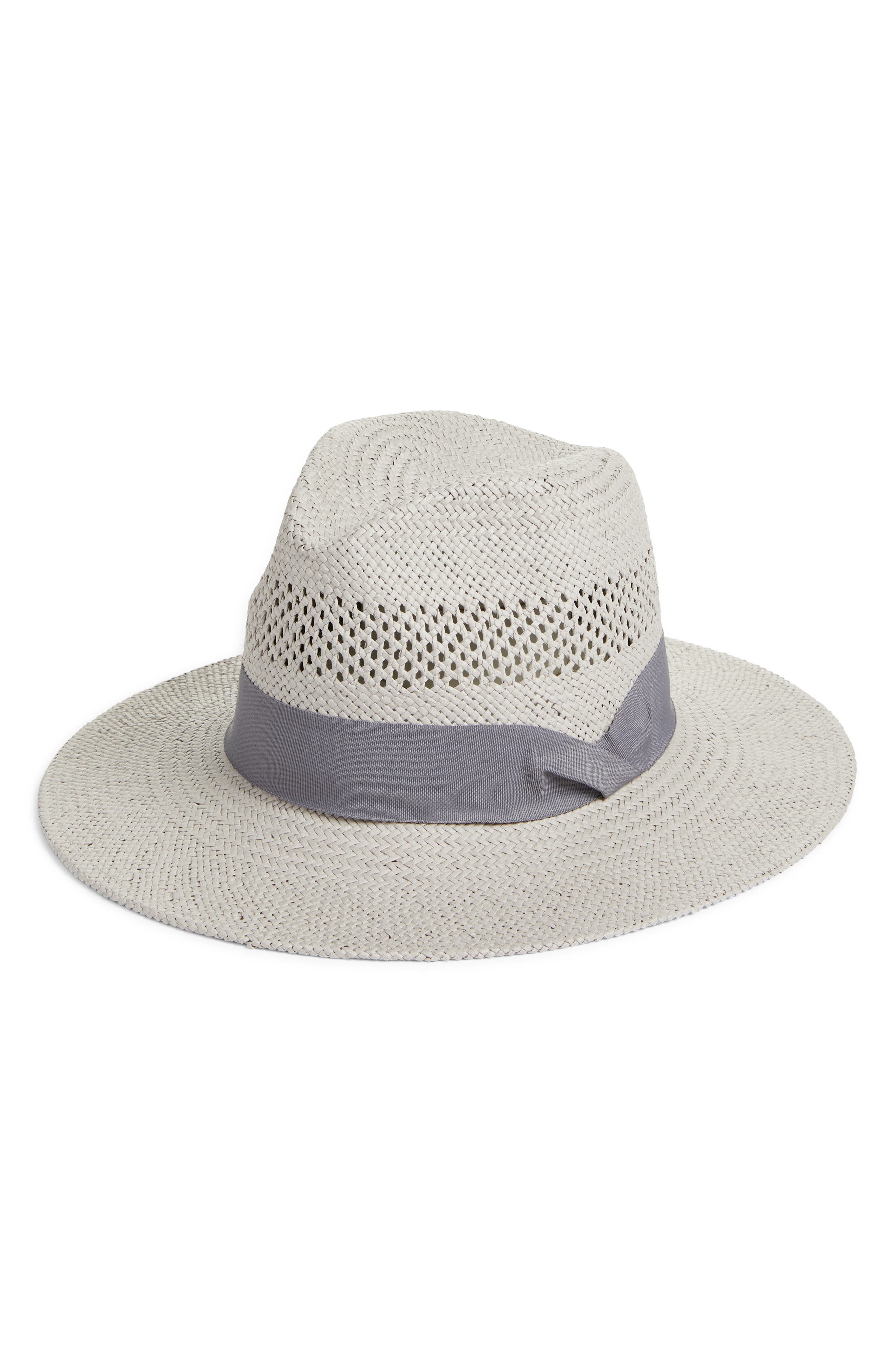 halogen open weave straw panama hat