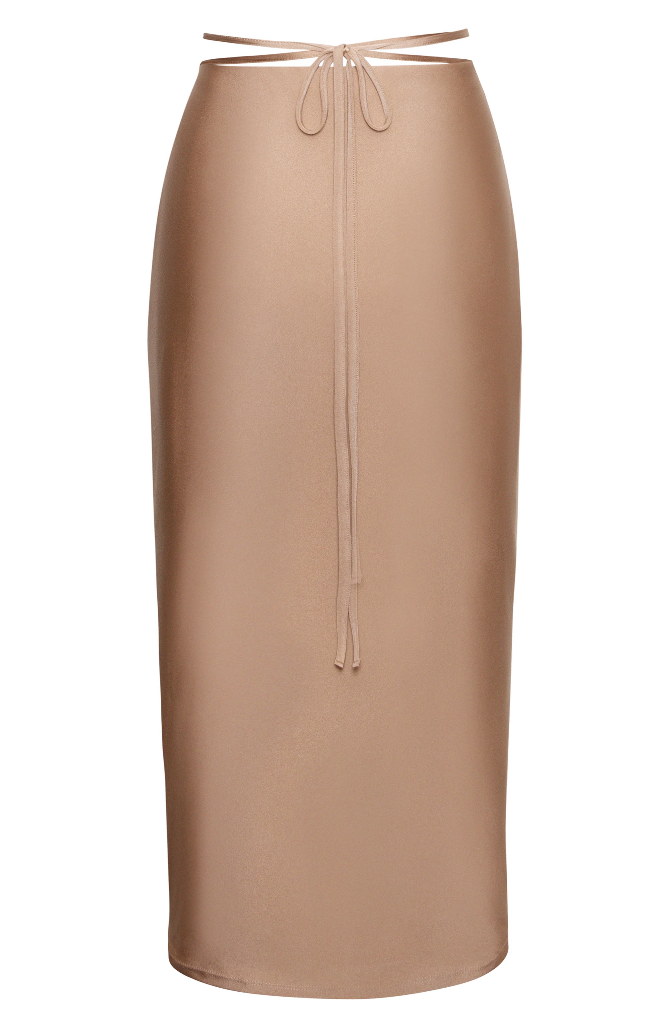 Afrm Saoirse Knit Pencil Skirt In Sienna