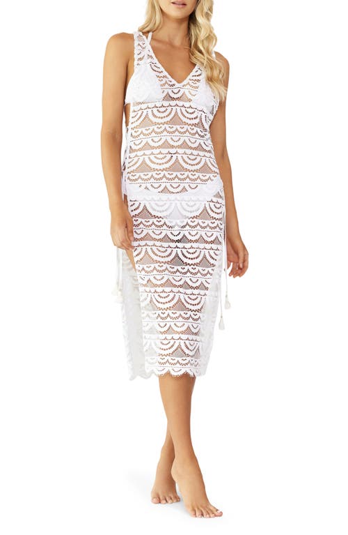 PQ SWIM Noah Joy Lace Cover-Up Dress White at Nordstrom,