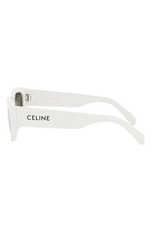 Shop Celine Monochroms 55mm Cat Eye Sunglasses In Ivory/smoke